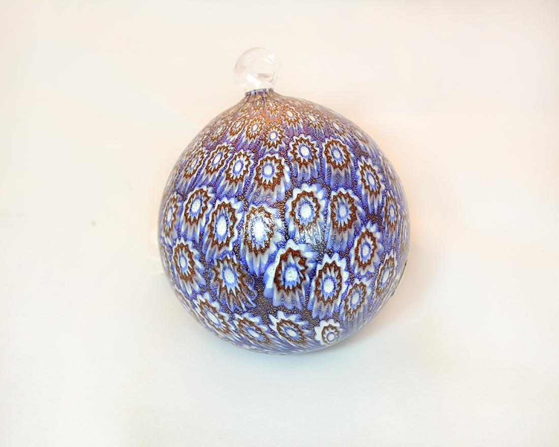 Murano Glass Blue and emerald Christmas tree ornament